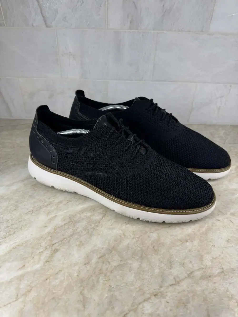LAOKS Men’s Black Knit Mesh Oxford Shoes Lightweight Casual Size 11